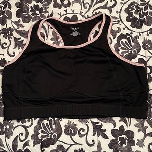 Torrid BLACK & PINK LATTICE RACERBACK WICKING SPORTS BRA